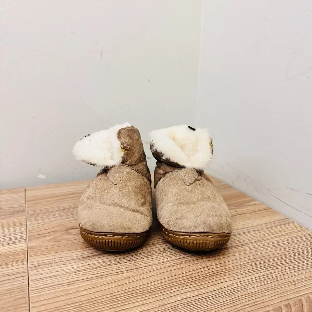 Old Friend Sheepskin Suede pull-on booties Brown Child’s 9